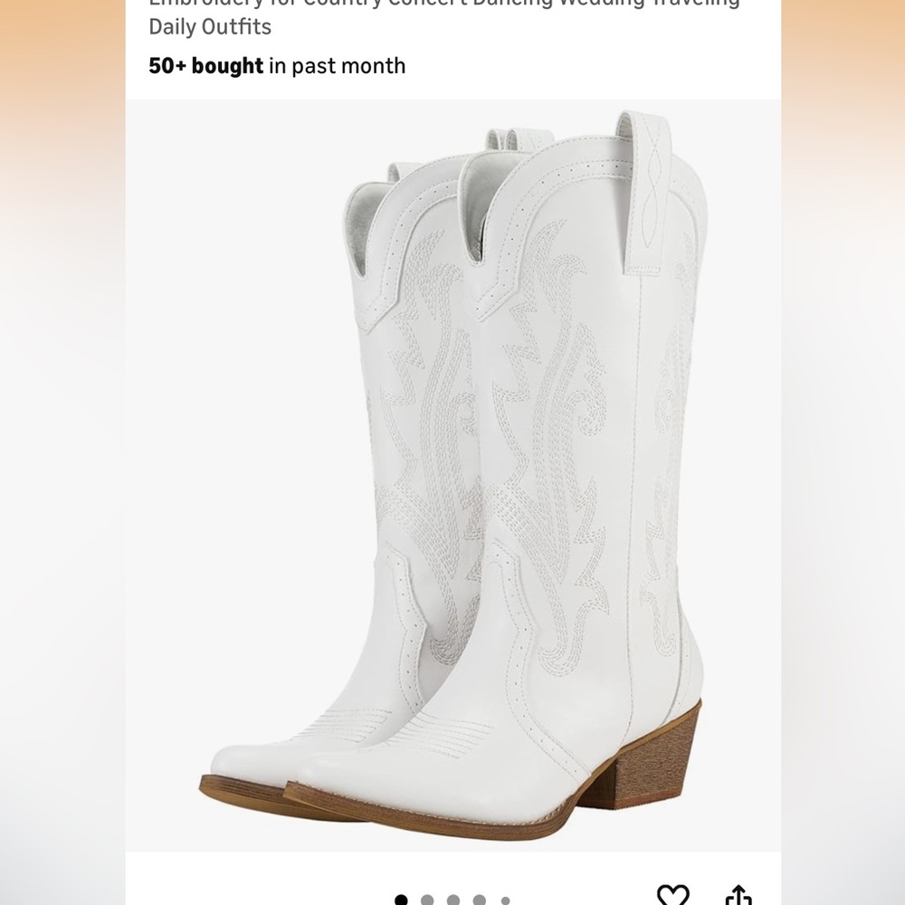 White Western-Style Women's Boots